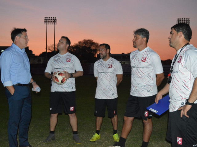 Visita del DT Eduardo Berizzo al Club River Plate