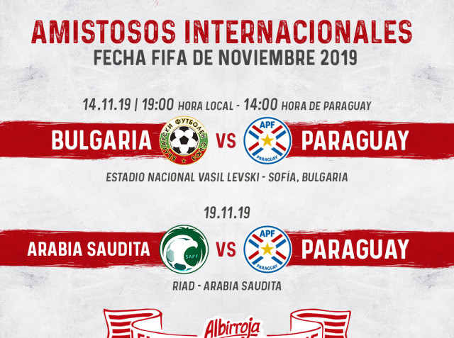 Paraguay enfrentará a Bulgaria y Arabia Saudita en noviembre
