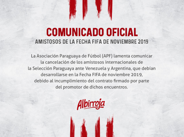 Comunicado Oficial de la Selección Paraguaya de Fútbol